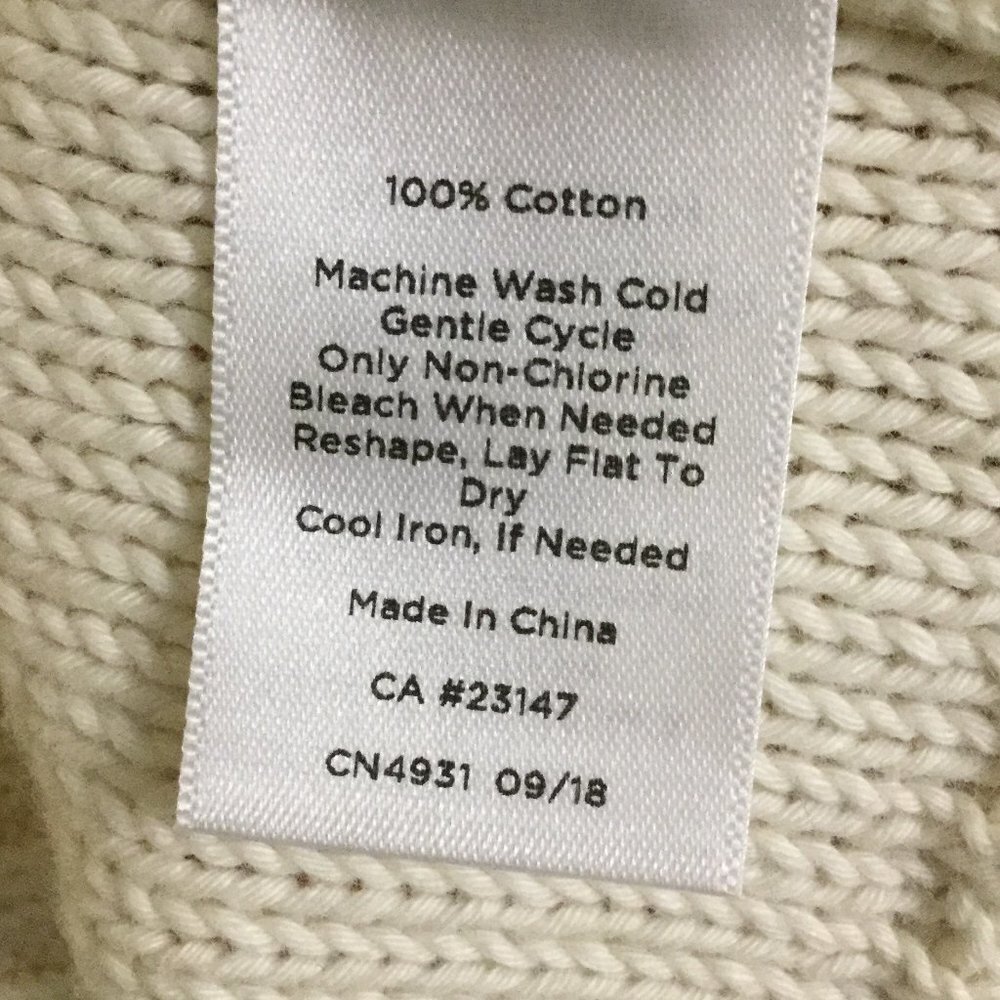 Talbots Ivory Nautical Cotton Knit Sweater - Picture 8 of 8
